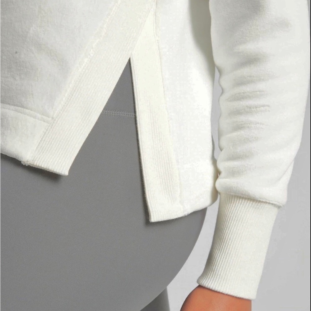 ATHLETA Double Cozy Karma Funnel Neck Sweatshirt, Sea Salt - Picture 2 of 5